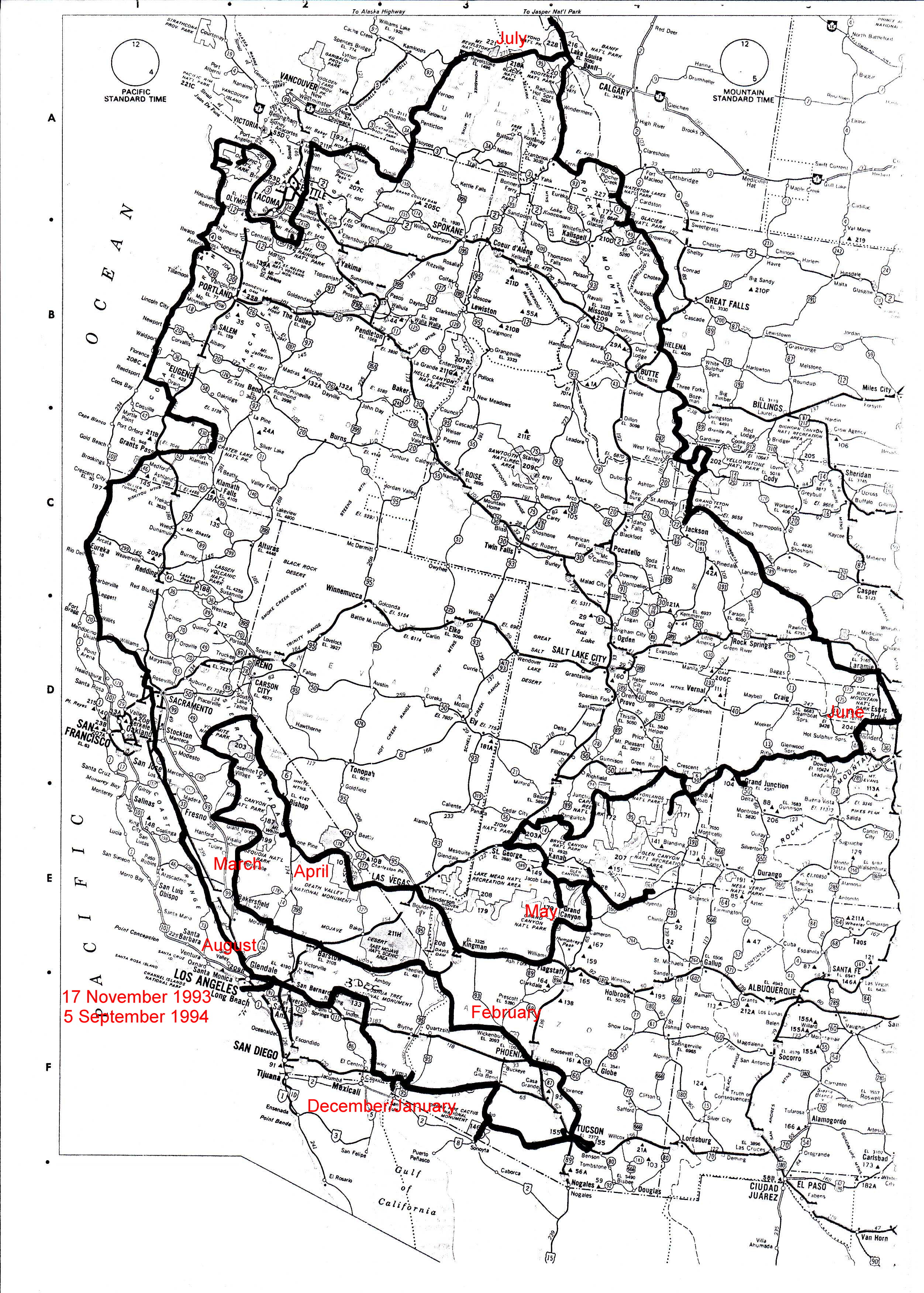 Our route map.