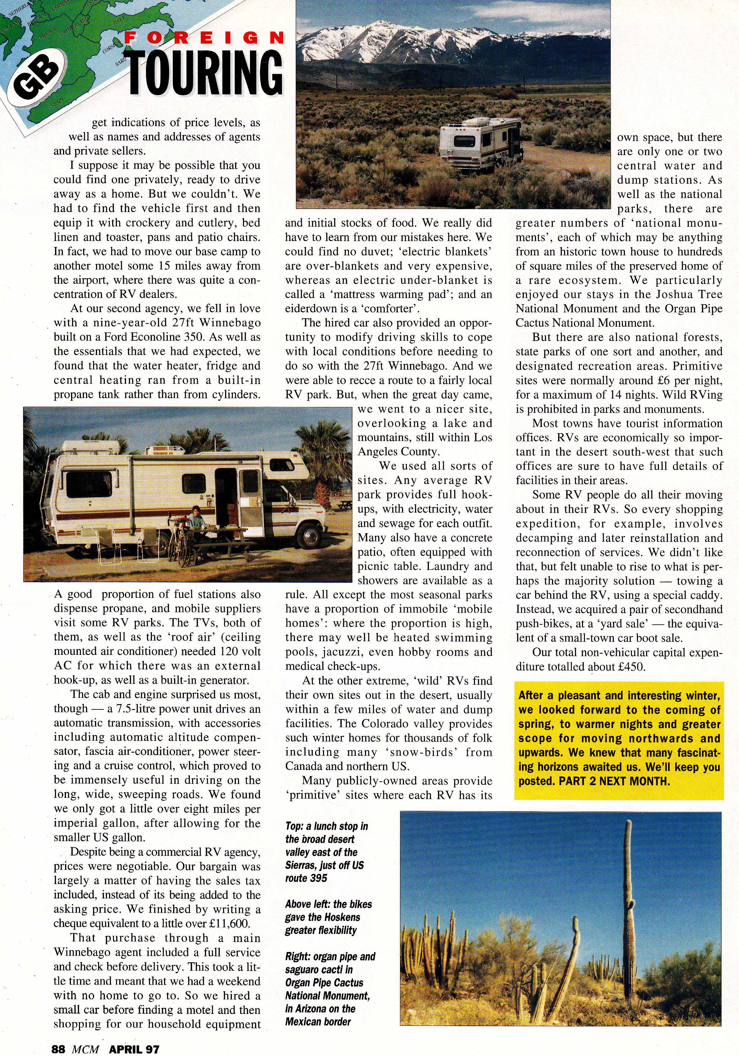 Motor Caravan Magazine page 3.