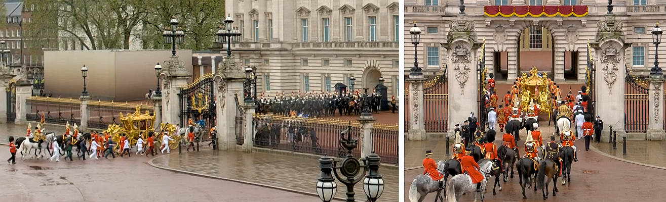 Arrival at Buckingham Palace.