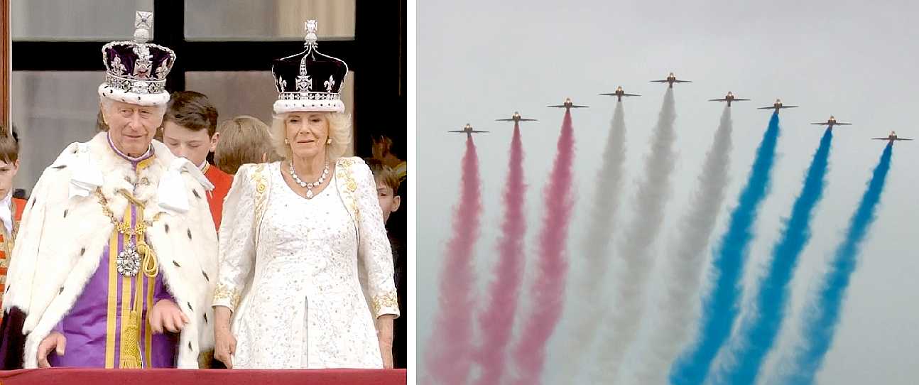 King and Queen on the balcony: Red Arrows.