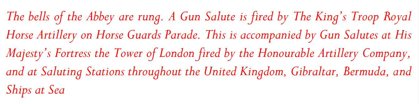 Gun salute details.