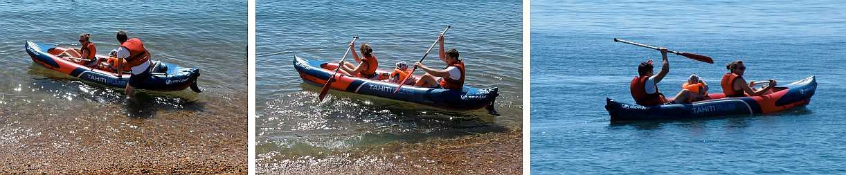 Lisa, Tom and Callie in thr canoe..