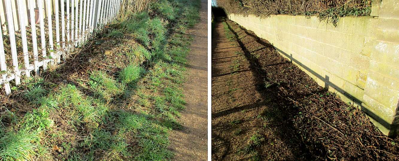 Reshaping the footpath verge.